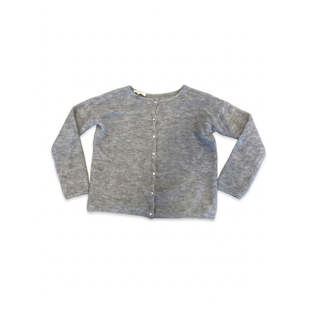 La Maille Sezane Cardigan Sweater Womens Gray Sz 8 Mohair Baby Alpaca Paris Cozy